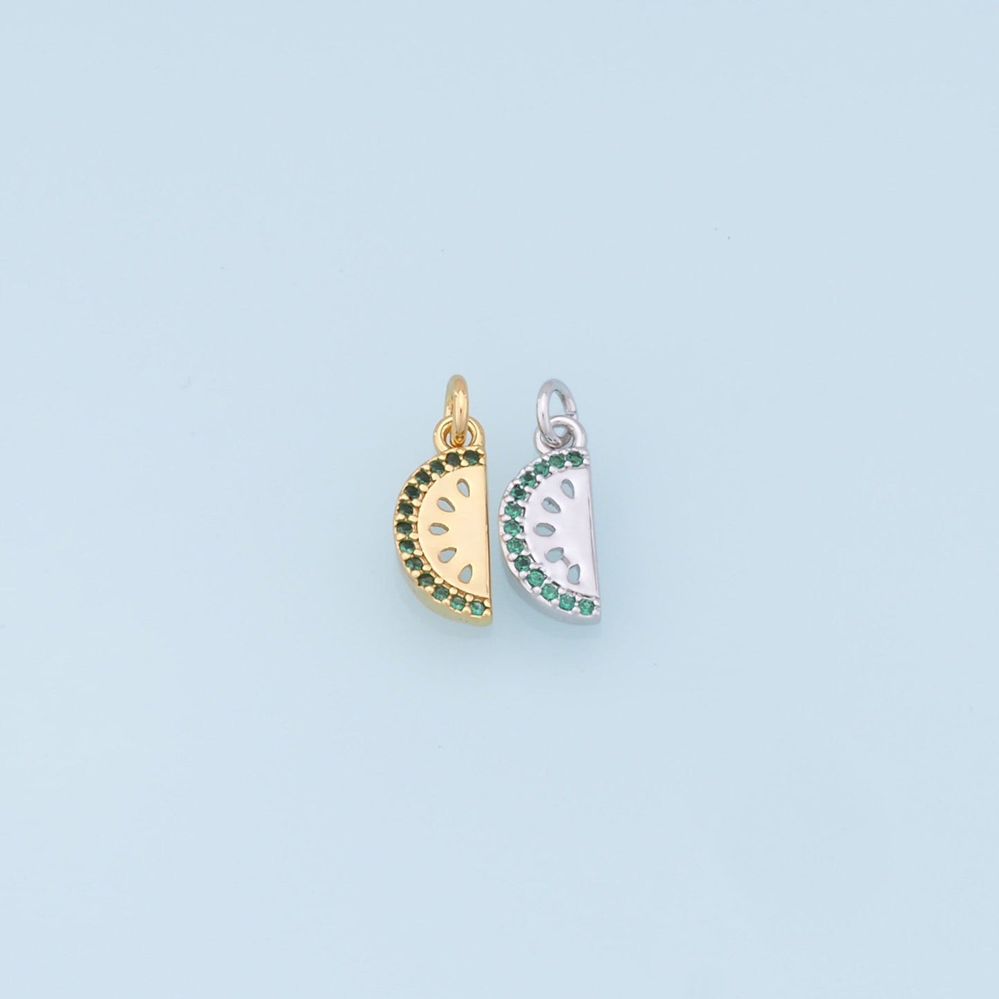 Gold Watermelon Charms,18K Gold Filled Watermelon Pendant,Fruit Charm Bracelet Necklace for DIY Jewelry Making Supply
