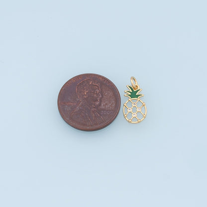 18K Gold Filled Apple Charm Pendant for Jewelry Making