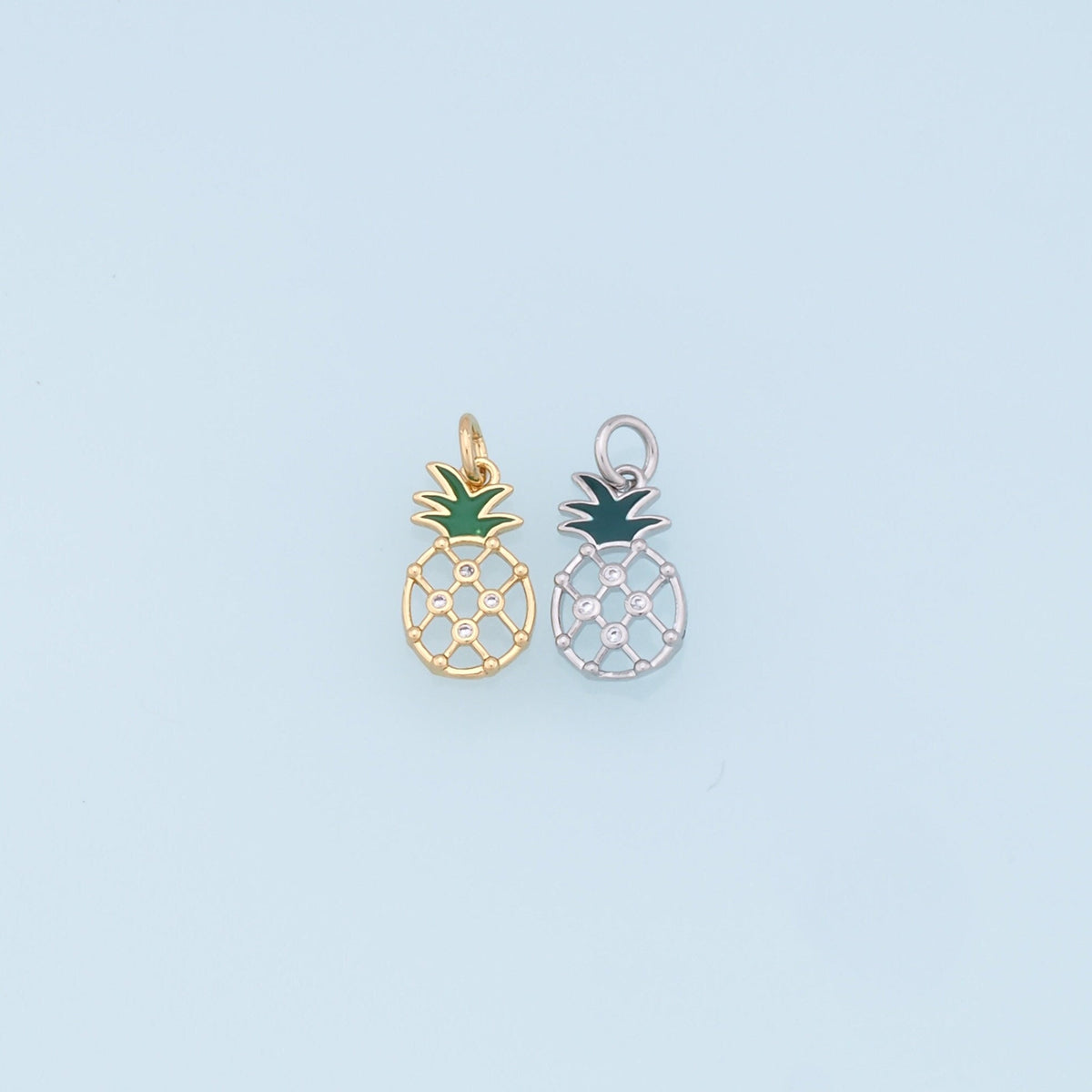 Gold Pineapple Charms,18K Gold Filled Pineapple Pendant,Fruit Charm Bracelet Necklace for DIY Jewelry Making Supply