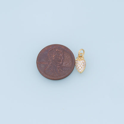 Gold Small Strawberry Charms,18K Gold Filled CZ Strawberry Pendant,Strawberry Charm Bracelet Necklace for DIY Jewelry Making Supply