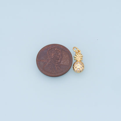 18K Gold Filled Apple Charm Pendant for Jewelry Making