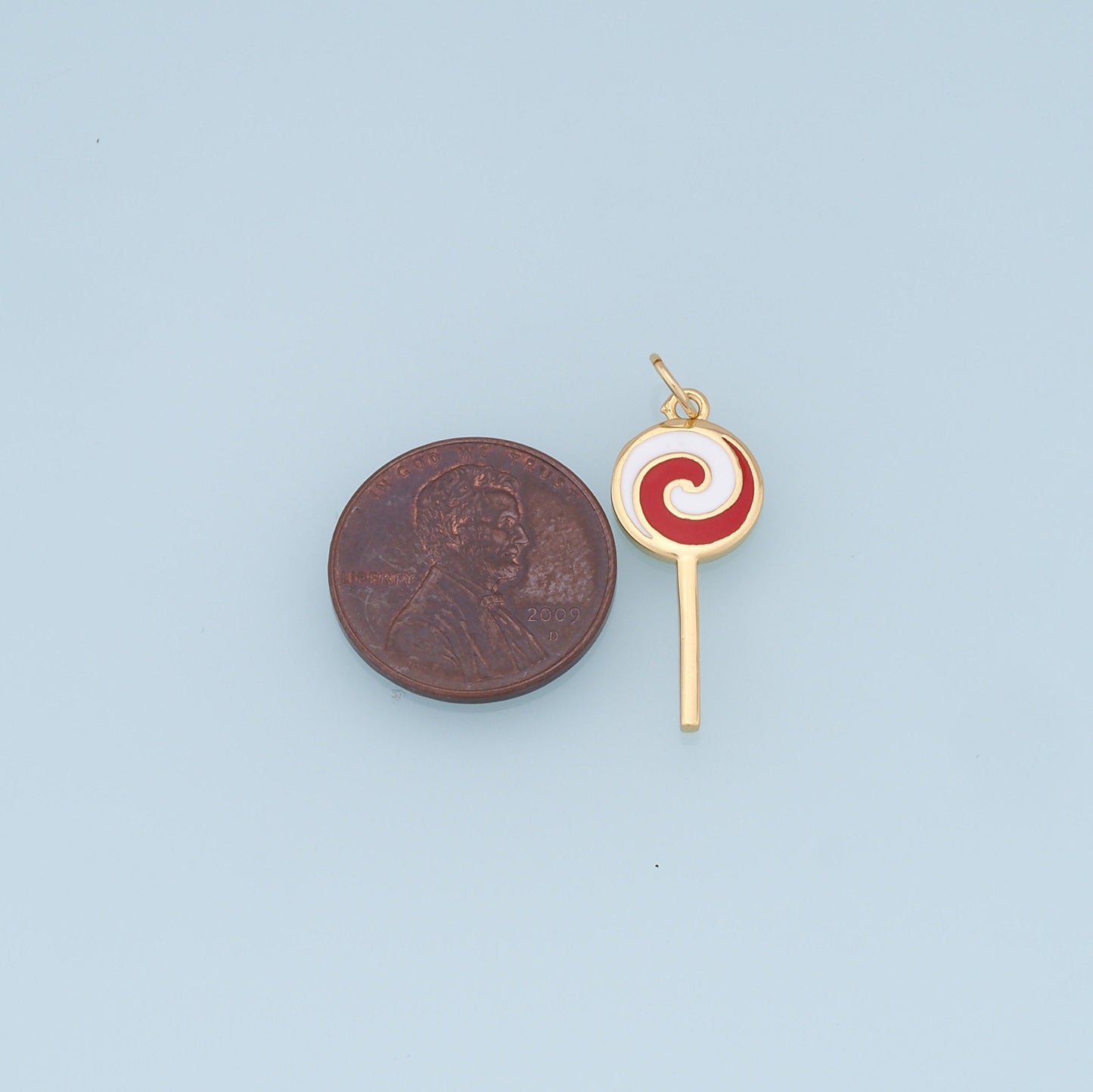 Gold Lollipop Charms,18K Gold Filled Enamel Lollipop Pendant,Candy Charm Bracelet Necklace for DIY Jewelry Making Supply