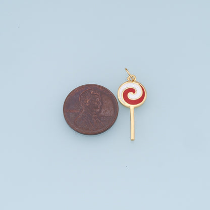 Gold Lollipop Charms,18K Gold Filled Enamel Lollipop Pendant,Candy Charm Bracelet Necklace for DIY Jewelry Making Supply