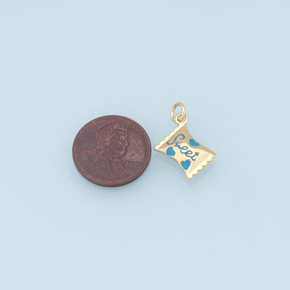 Gold Candy Charms,18K Gold Filled Sweet Pendant,Candy Charms Bracelet Necklace for DIY Jewelry Making Supply
