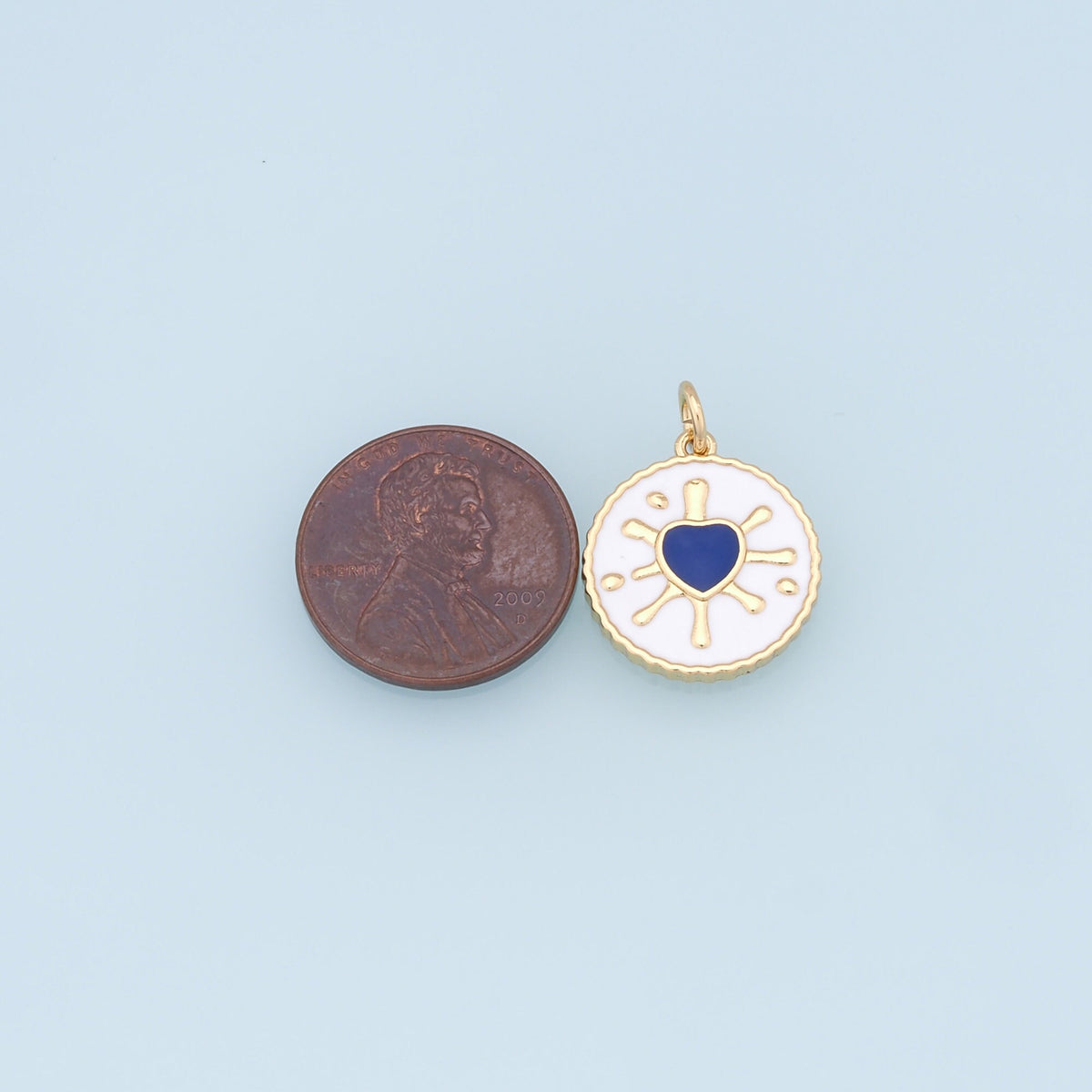 18K Gold Filled Heart Enamel Charm Pendant for Jewelry Making