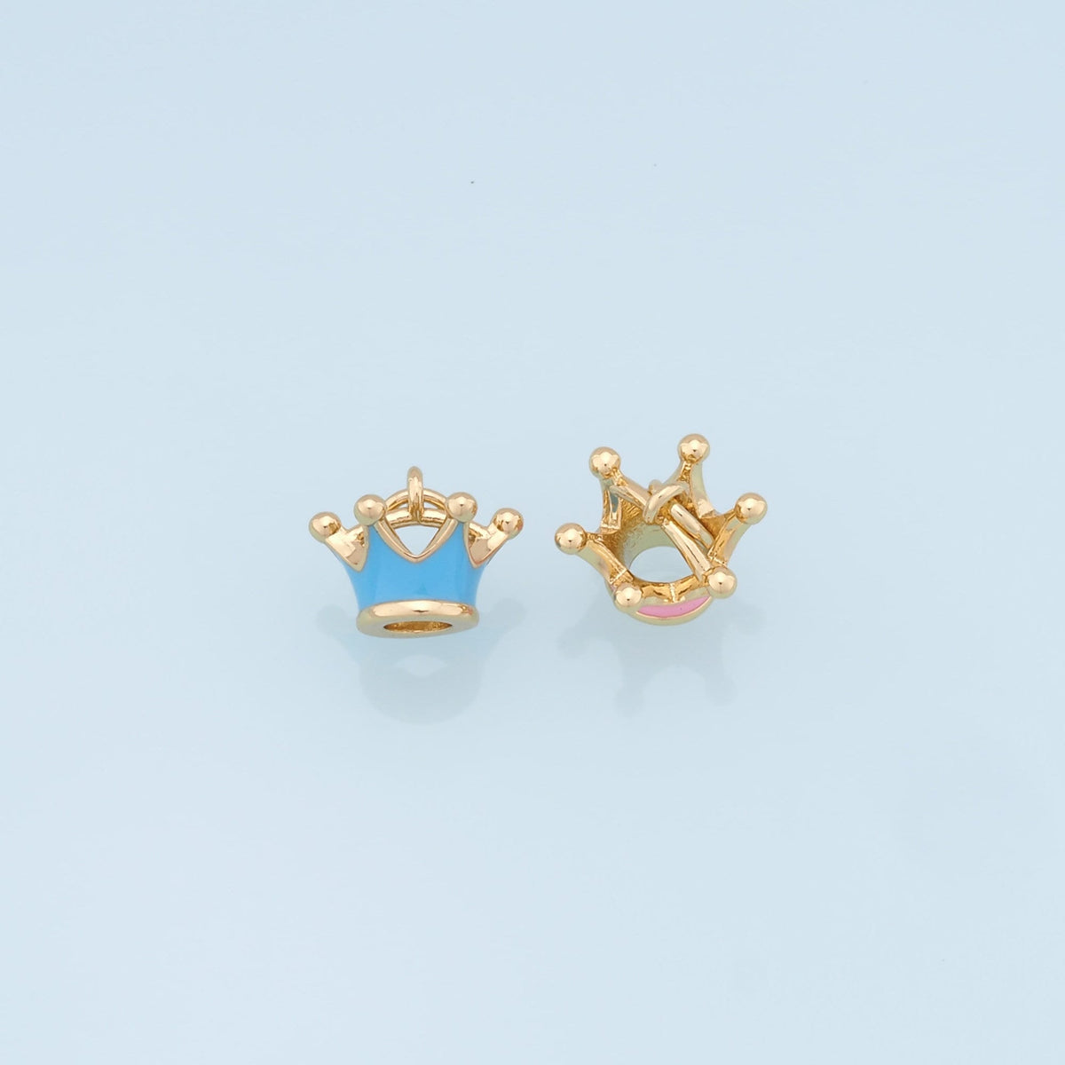Gold Crown Charms,18K Gold Filled Crown Pendant,Enamel Crown Charm Bracelet Necklace for DIY Jewelry Making Supply