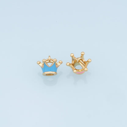 Gold Crown Charms,18K Gold Filled Crown Pendant,Enamel Crown Charm Bracelet Necklace for DIY Jewelry Making Supply