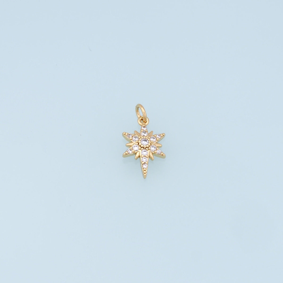 18K Gold Filled North Star Charm Pendant for Jewelry Making