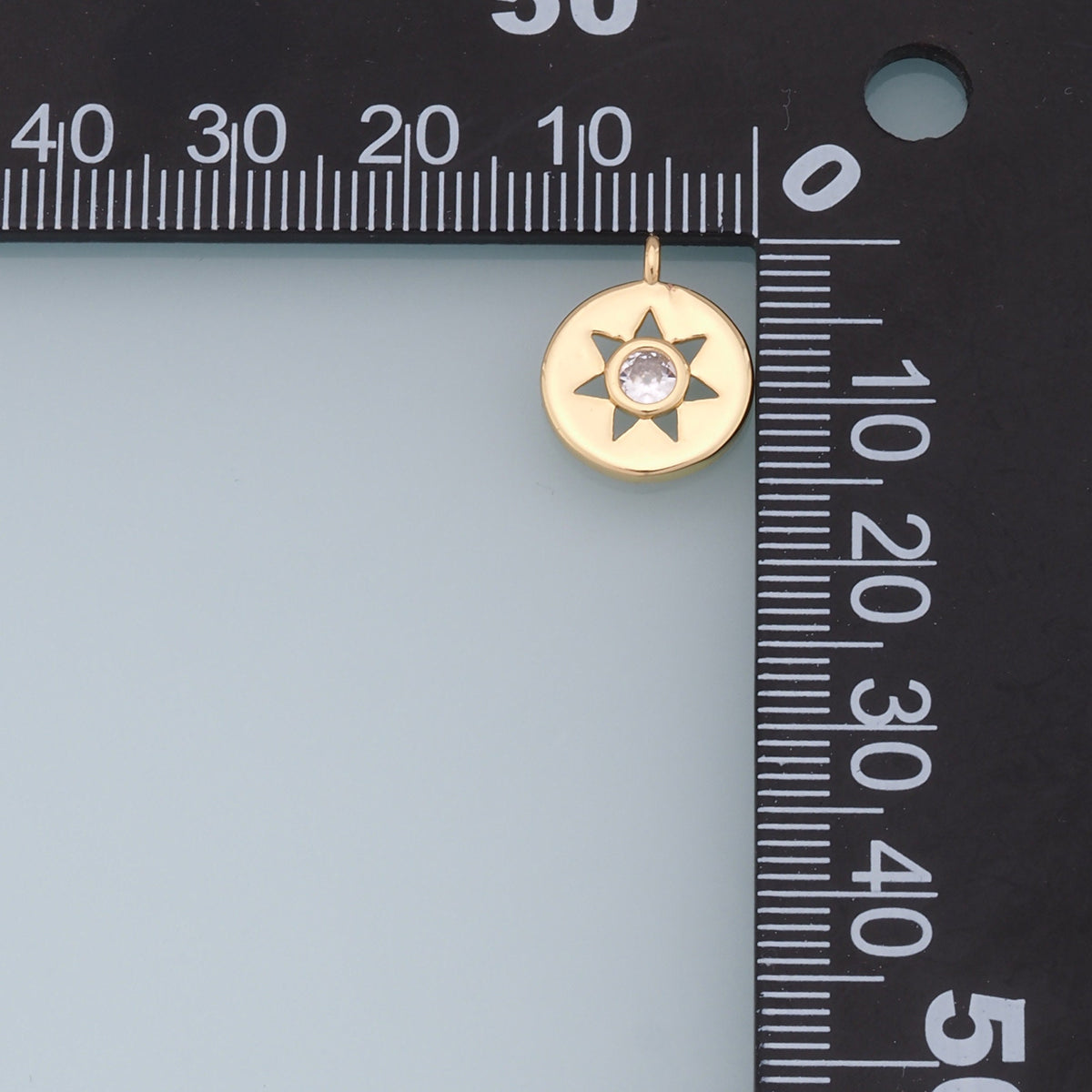 Gold Star Charms,18K Gold Filled Starburst Pendant,CZ North Star Charm Bracelet Necklace for DIY Jewelry Making Supply