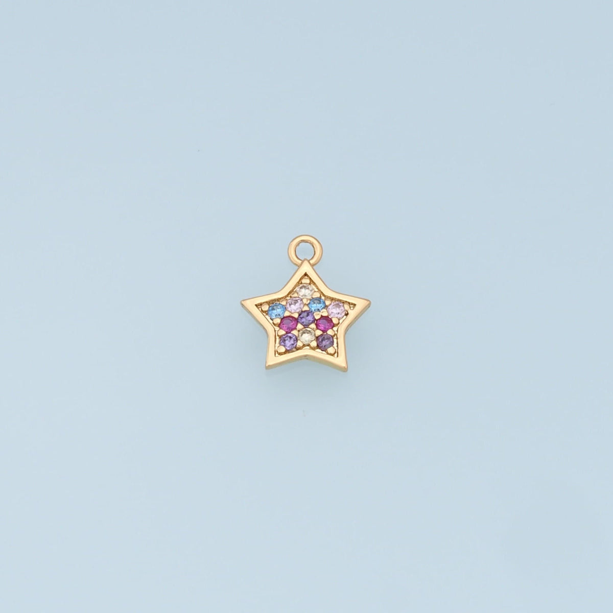 18K Gold Filled Star CZ Charm Pendant for Jewelry Making