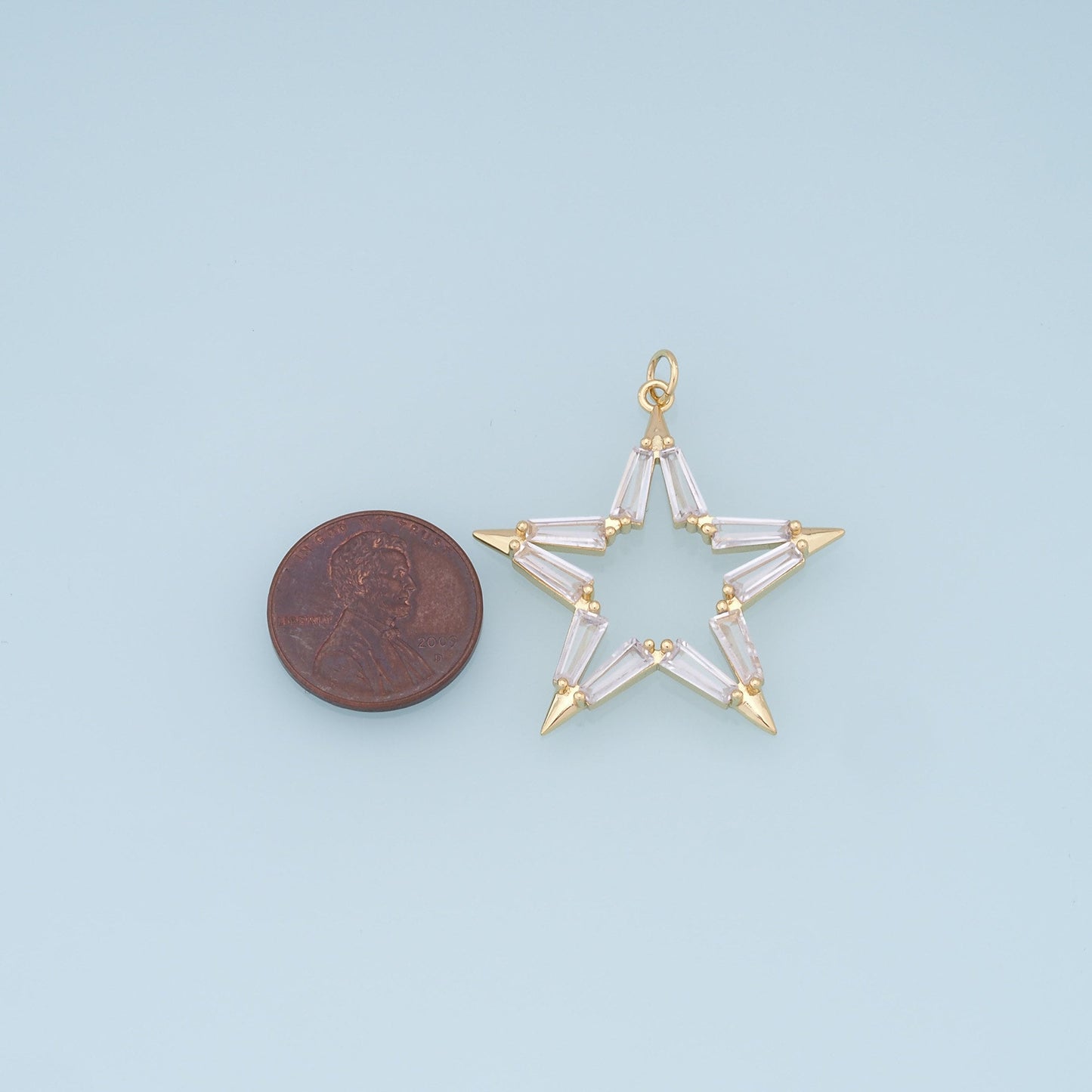 18K Gold Filled Star Pendant, Star Charm Bracelet Necklace for DIY Jewelry Making Supply