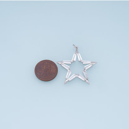 18K Gold Filled Star Pendant, Star Charm Bracelet Necklace for DIY Jewelry Making Supply