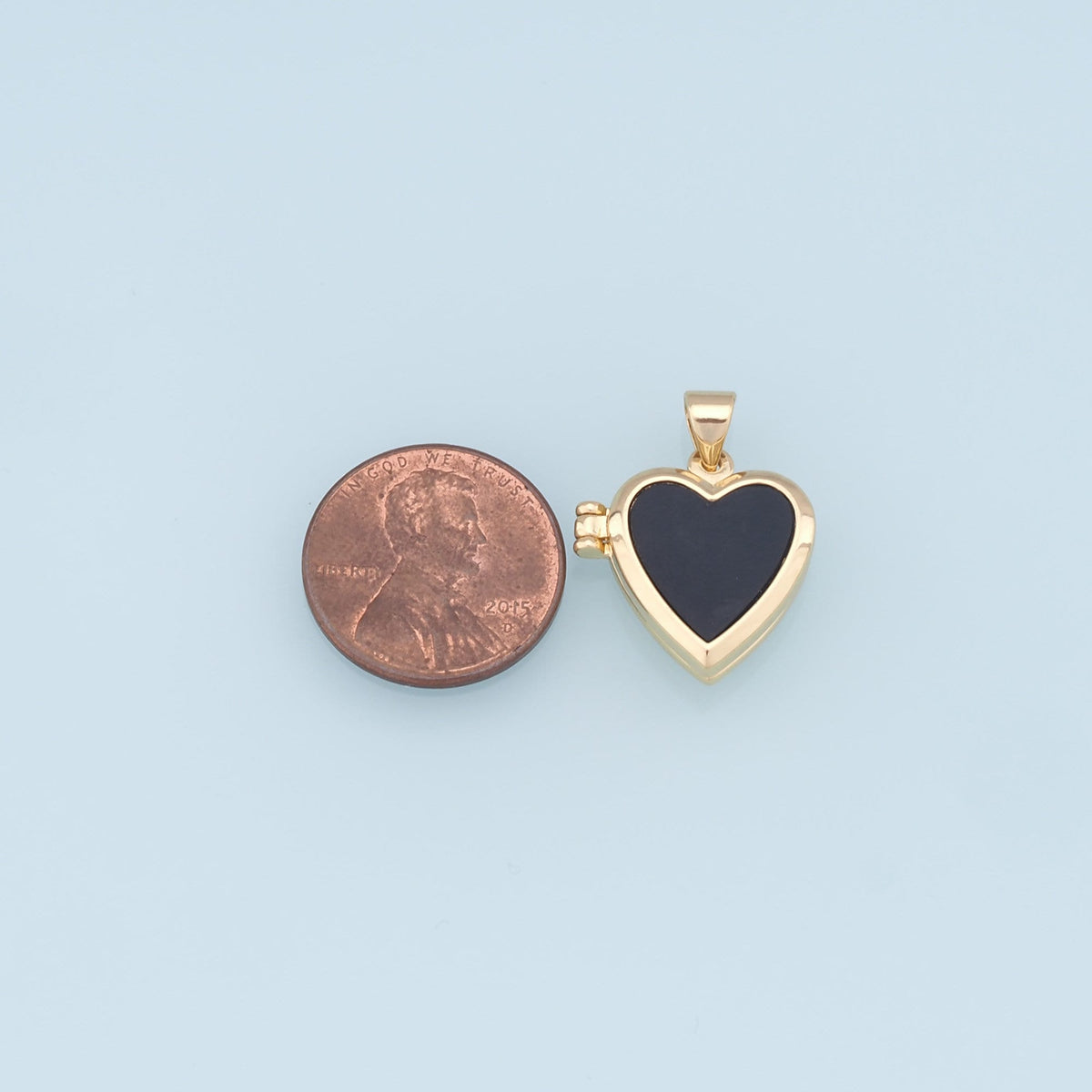 Gold Heart Charms,18K Gold Filled Heart Pendant,Black Heart Charm Bracelet Necklace for DIY Jewelry Making Supply