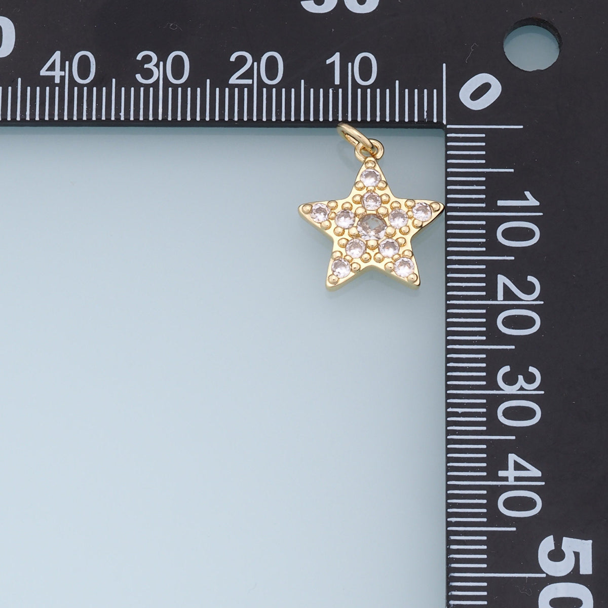 18K Gold Filled Star Pendant,CZ Micro Pave Star Charm Bracelet Necklace for DIY Jewelry Making Supply