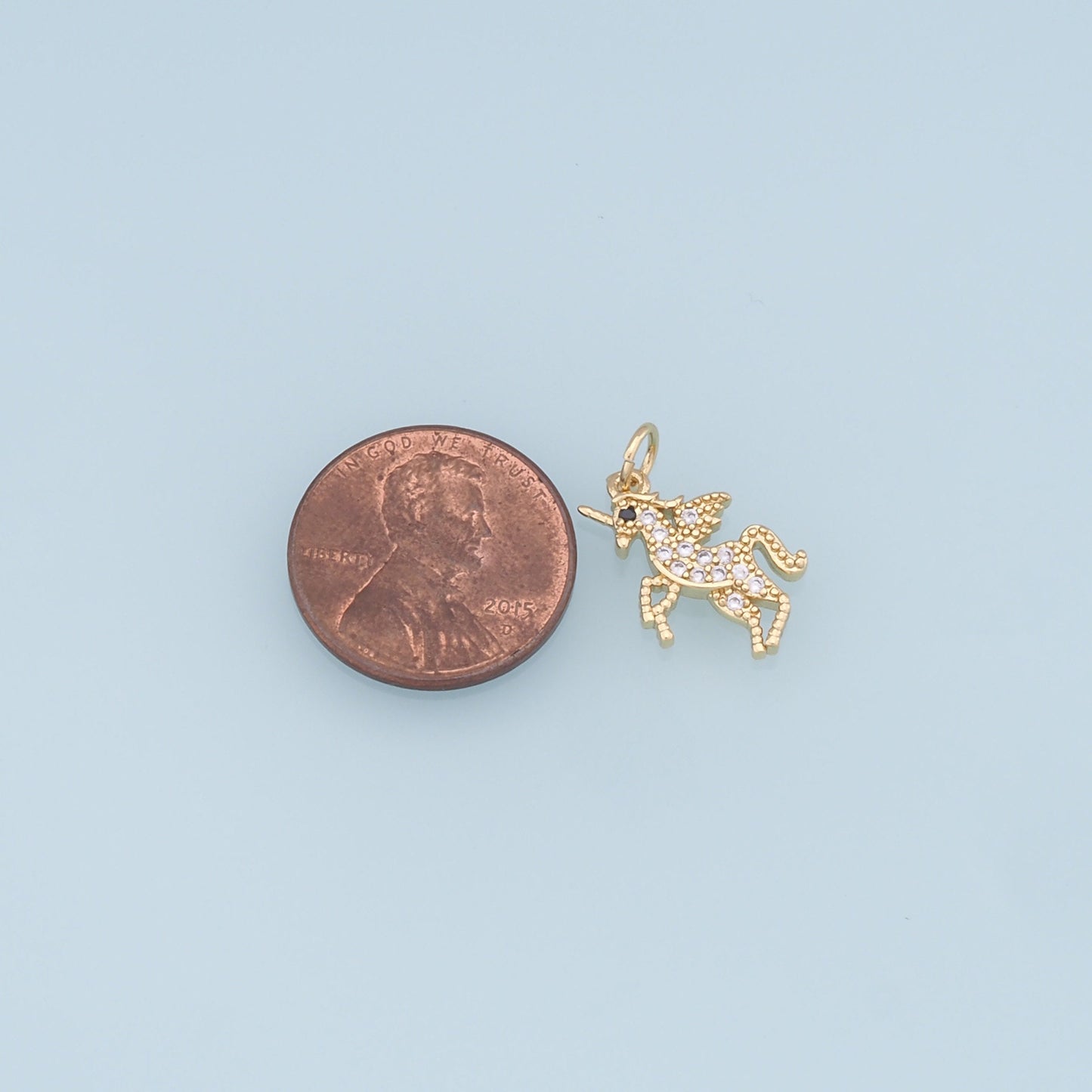 Gold Unicorn Charms,18K Gold Filled CZ Unicorn Pendant,Unicorn Charm Bracelet Necklace for DIY Jewelry Making Supply