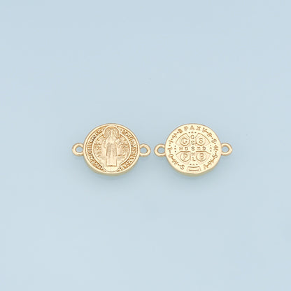 Gold Our Lady of Guadalupe Connector Charms,18K Gold Filled virgin mary Pendant Charm Bracelet Necklace for DIY Jewelry Making Supply