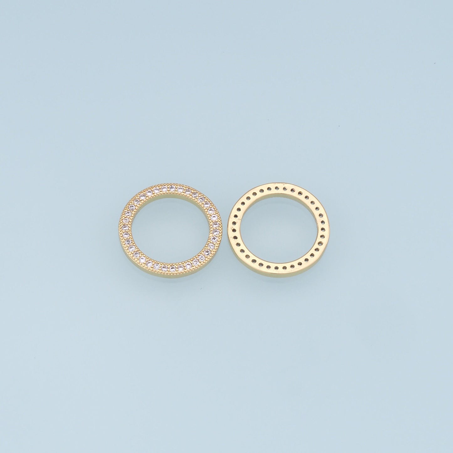Gold Round Charms,18K Gold Filled CZ Round Pendant,Round Charm Bracelet Necklace for DIY Jewelry Making Supply