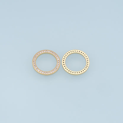 Gold Round Charms,18K Gold Filled CZ Round Pendant,Round Charm Bracelet Necklace for DIY Jewelry Making Supply