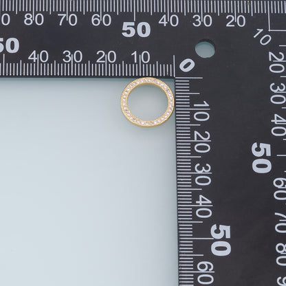 Gold Round Charms,18K Gold Filled CZ Round Pendant,Round Charm Bracelet Necklace for DIY Jewelry Making Supply