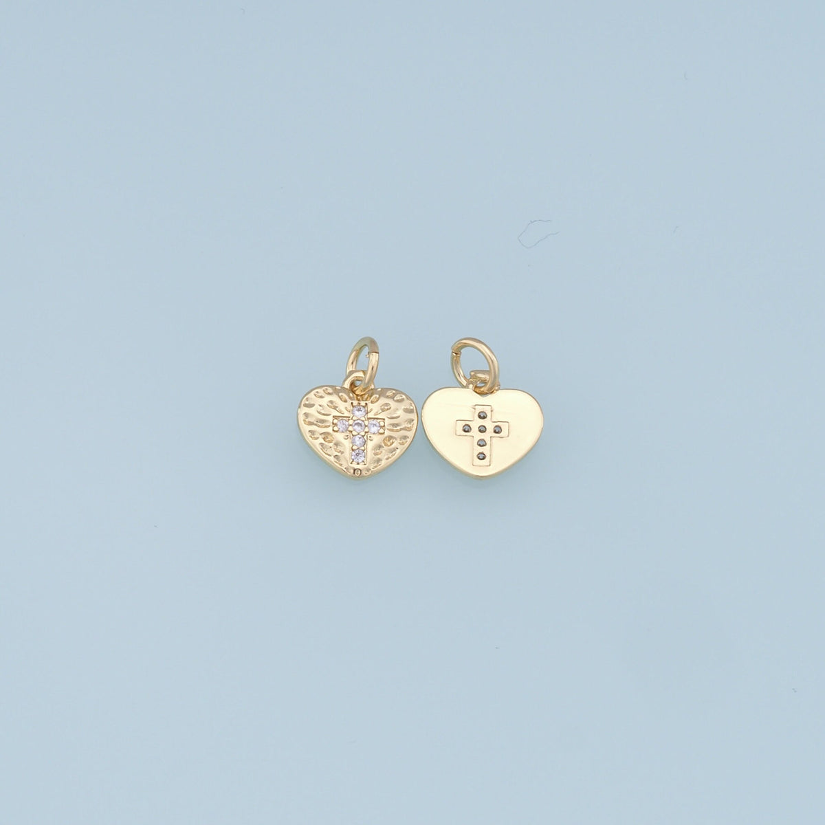 18K Gold Filled Heart Charm Pendant for Jewelry Making