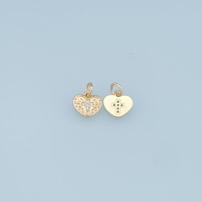 18K Gold Filled Heart Charm Pendant for Jewelry Making