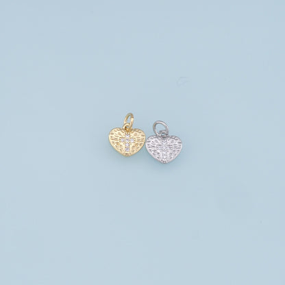 18K Gold Filled Heart Charm Pendant for Jewelry Making