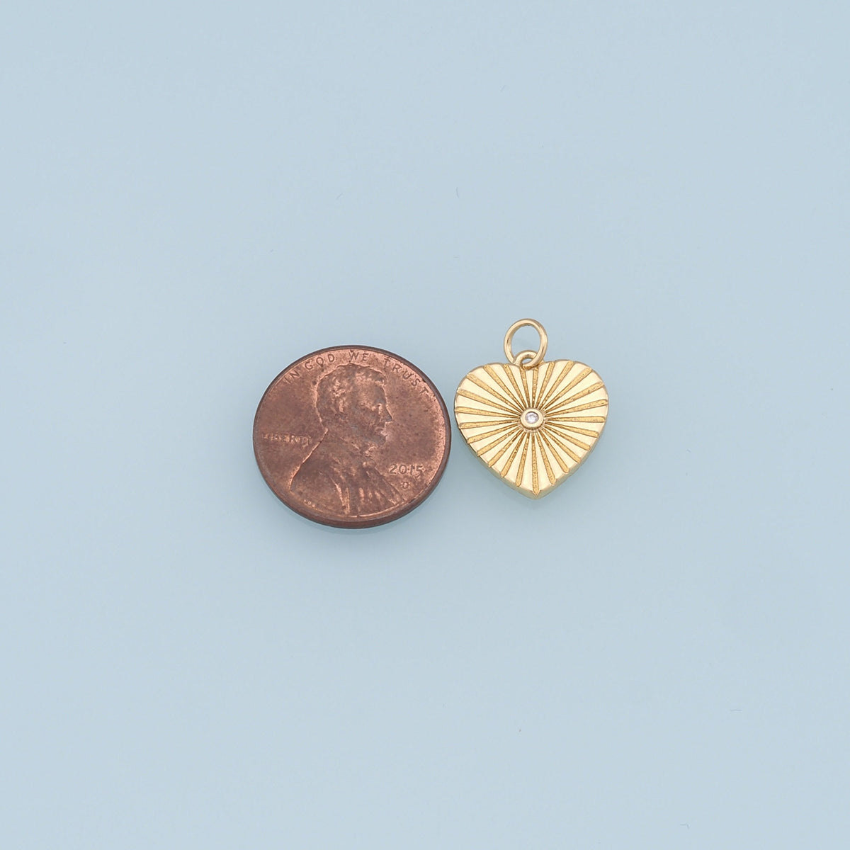 18K Gold Filled Heart Charm Pendant for Jewelry Making