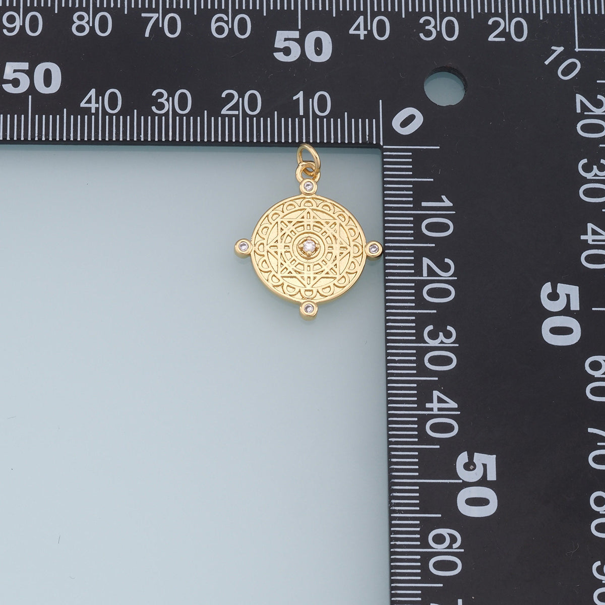 Gold David Star Charms,18K Gold Filled Round Pendant,Star Charm Bracelet Necklace for DIY Jewelry Making Supply