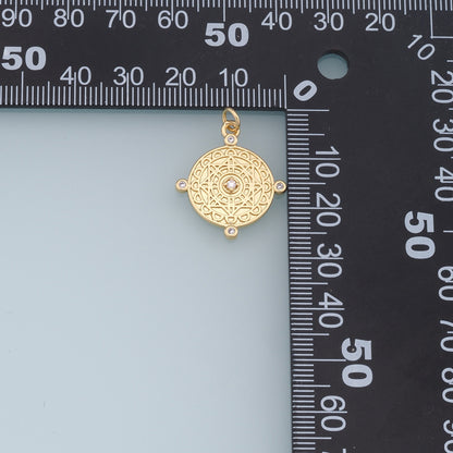Gold David Star Charms,18K Gold Filled Round Pendant,Star Charm Bracelet Necklace for DIY Jewelry Making Supply