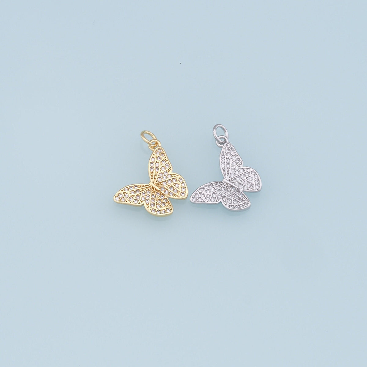 Gold Butterfly Charms,18K Gold Filled Butterfly Pendant,Butterfly Charm Bracelet Necklace for DIY Jewelry Making Supply