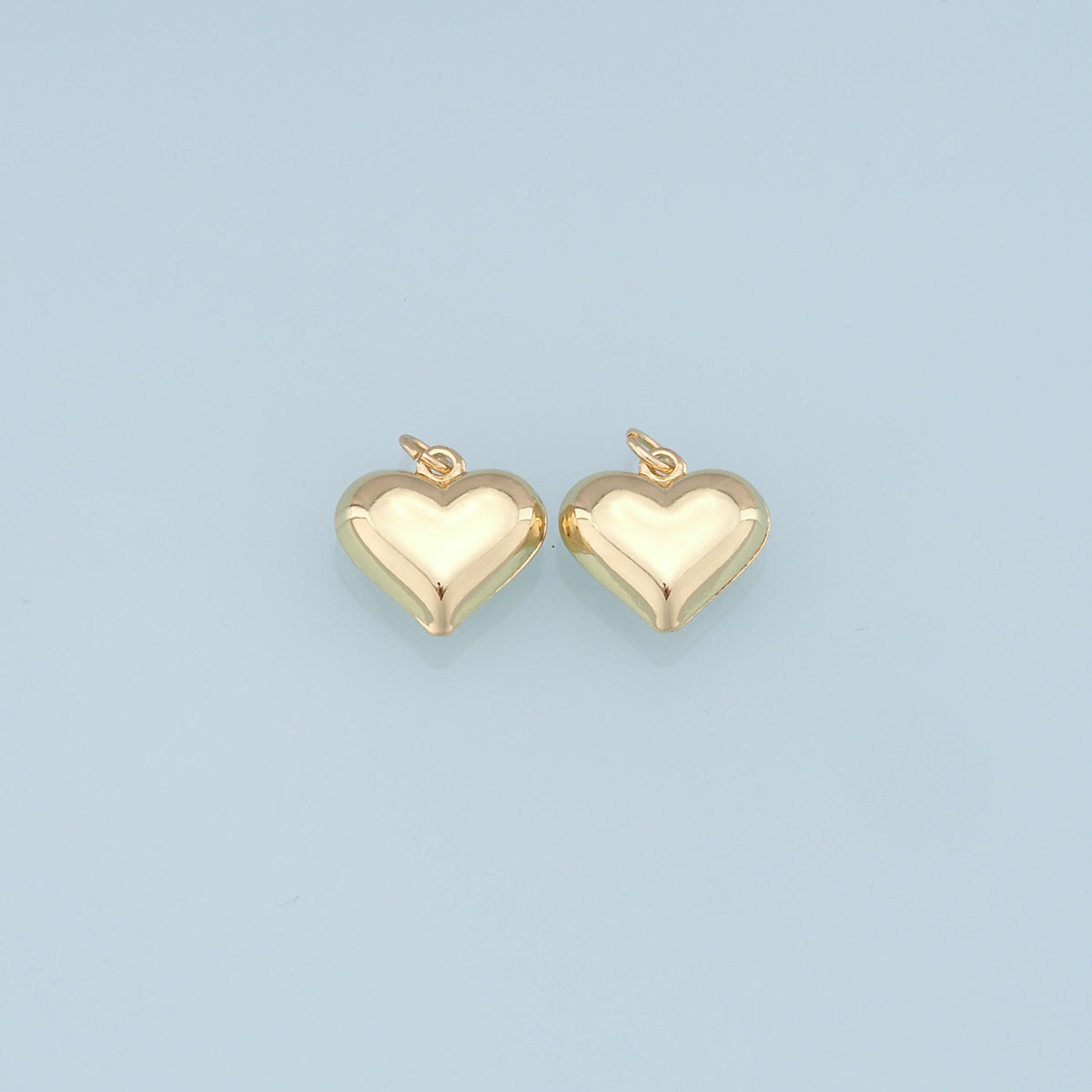 Gold Heart Charms,18K Gold Filled Heart Pendant,Heart Charm Bracelet Necklace for DIY Jewelry Making Supply