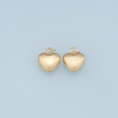 Gold Heart Charms,18K Gold Filled Heart Pendant,Heart Charm Bracelet Necklace for DIY Jewelry Making Supply