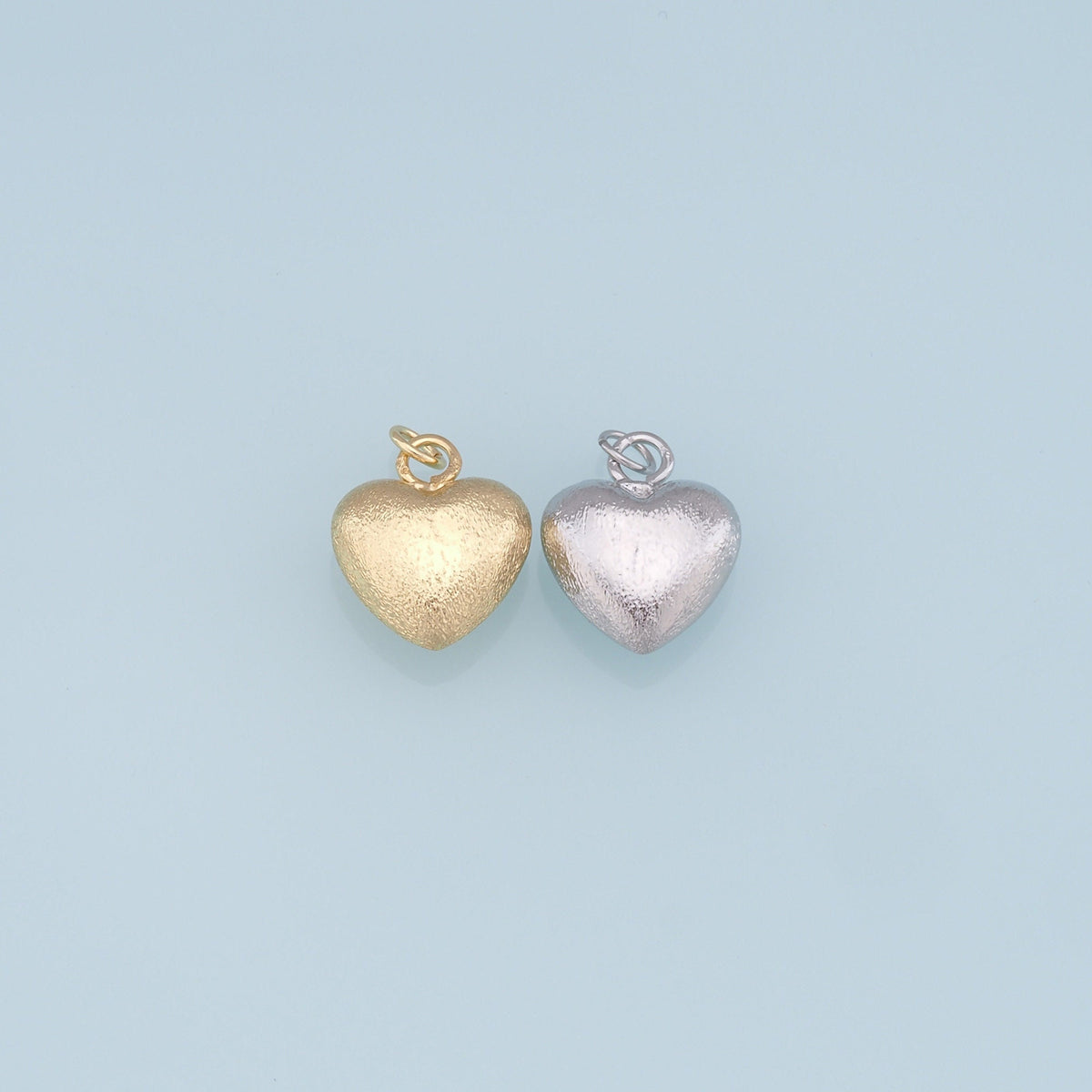 Gold Heart Charms,18K Gold Filled Heart Pendant,Heart Charm Bracelet Necklace for DIY Jewelry Making Supply