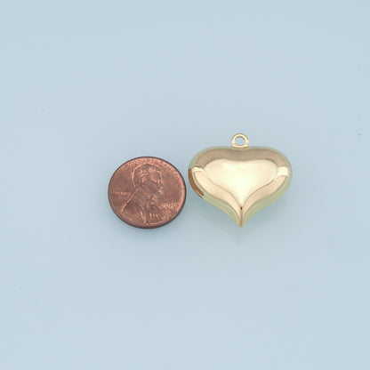 18K Gold Filled Heart Charm Pendant for Jewelry Making