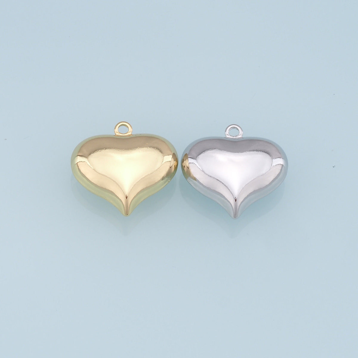 18K Gold Filled Heart Charm Pendant for Jewelry Making