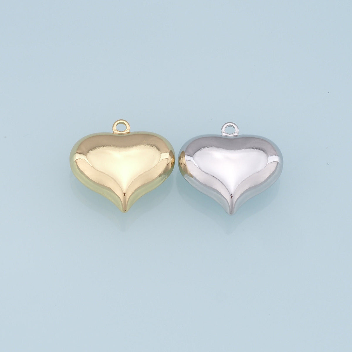 Gold Heart Charms,18K Gold Filled Heart Pendant,Heart Charm Bracelet Necklace for DIY Jewelry Making Supply