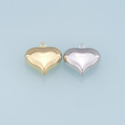 Gold Heart Charms,18K Gold Filled Heart Pendant,Heart Charm Bracelet Necklace for DIY Jewelry Making Supply