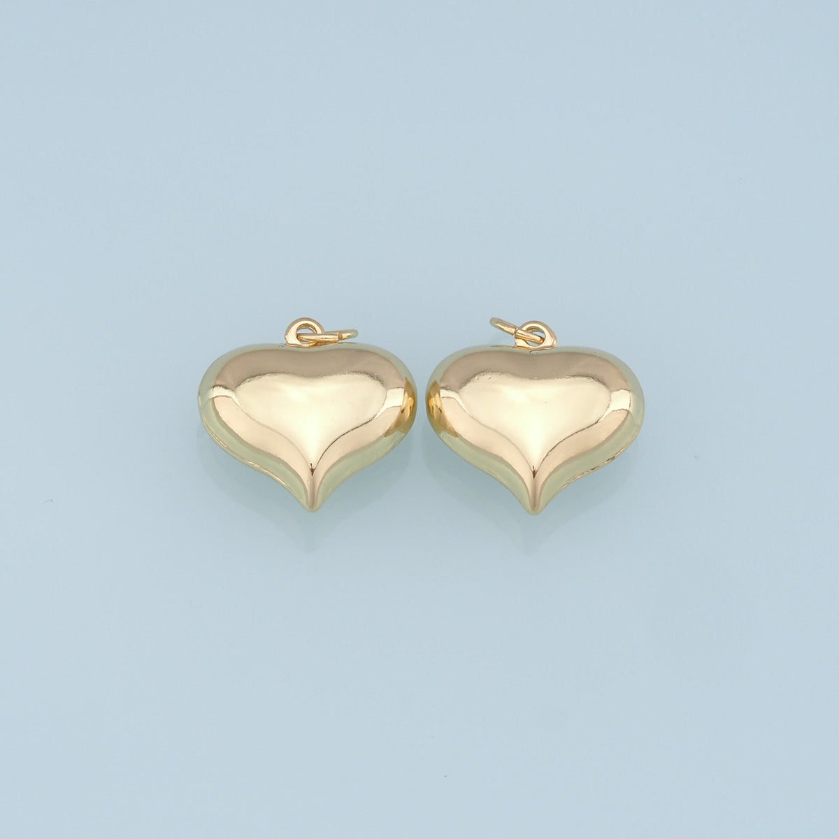 Gold Heart Charms,18K Gold Filled Heart Pendant,Heart Charm Bracelet Necklace for DIY Jewelry Making Supply