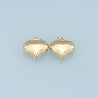 Gold Heart Charms,18K Gold Filled Heart Pendant,Heart Charm Bracelet Necklace for DIY Jewelry Making Supply