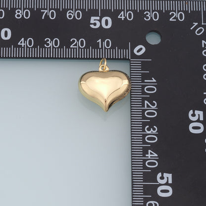Gold Heart Charms,18K Gold Filled Heart Pendant,Heart Charm Bracelet Necklace for DIY Jewelry Making Supply