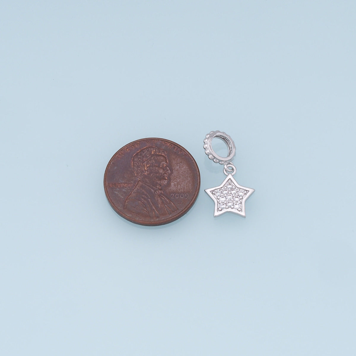 18K Gold Filled Star CZ Charm Pendant for Jewelry Making