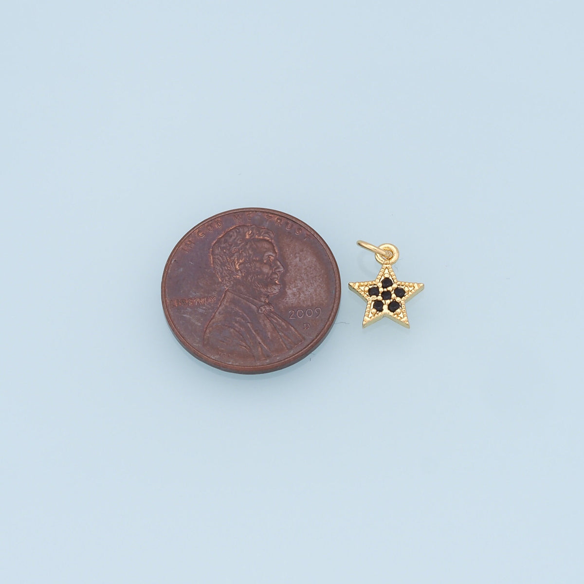 18K Gold Filled Star CZ Charm Pendant for Jewelry Making