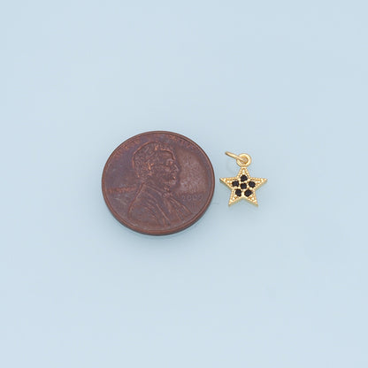 18K Gold Filled Star CZ Charm Pendant for Jewelry Making