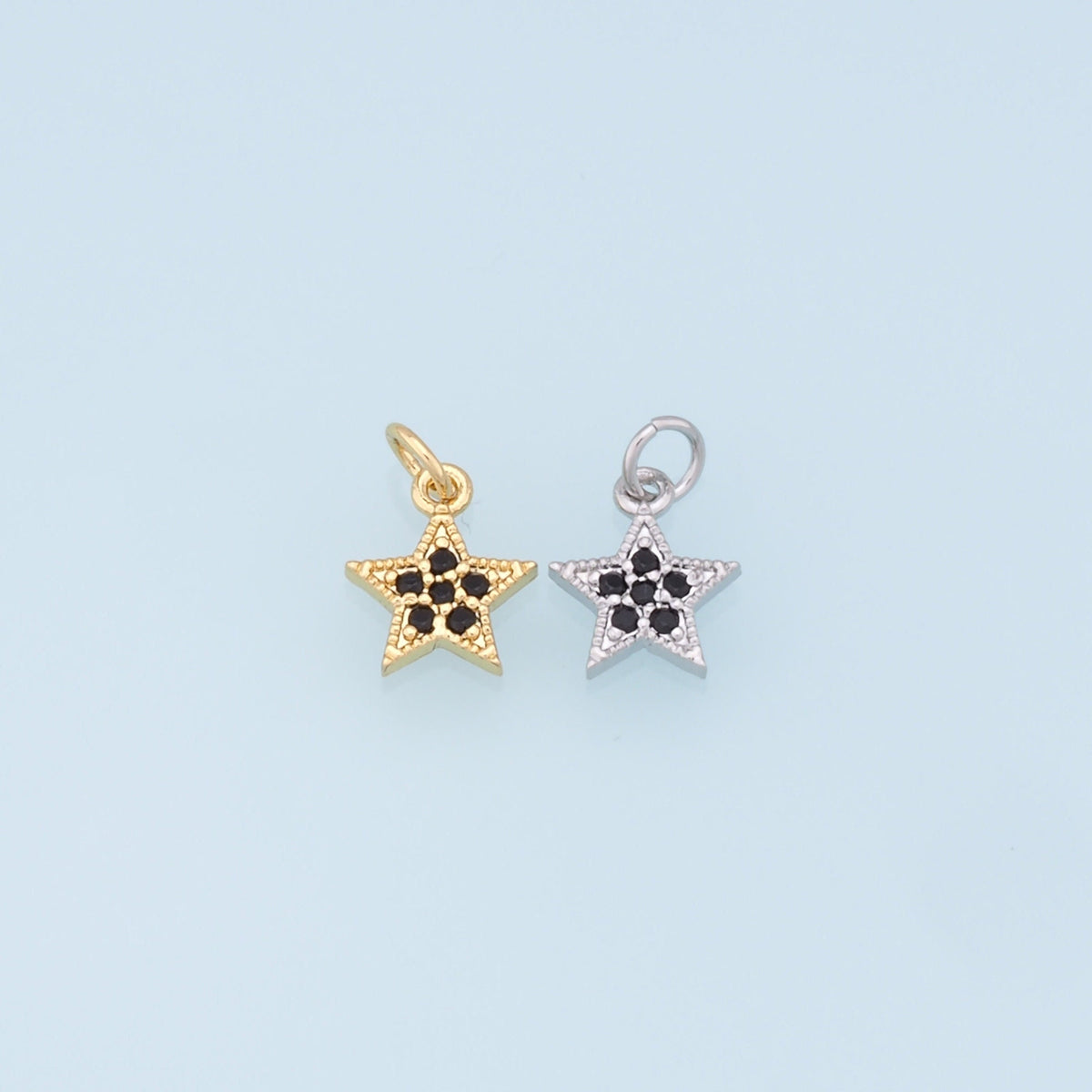 18K Gold Filled Star CZ Charm Pendant for Jewelry Making