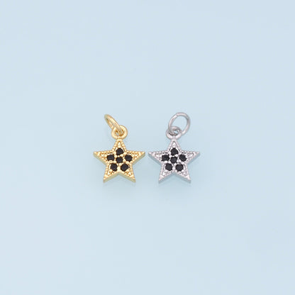 18K Gold Filled Star CZ Charm Pendant for Jewelry Making