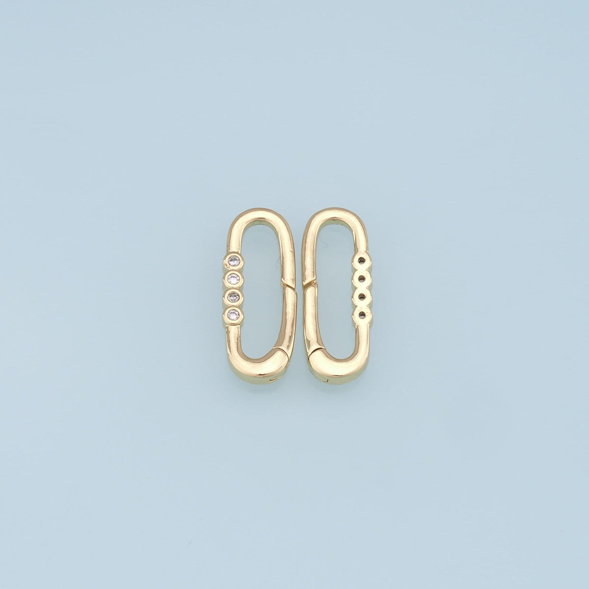 18K Gold Filled Oval Clasp for Jewelry Making