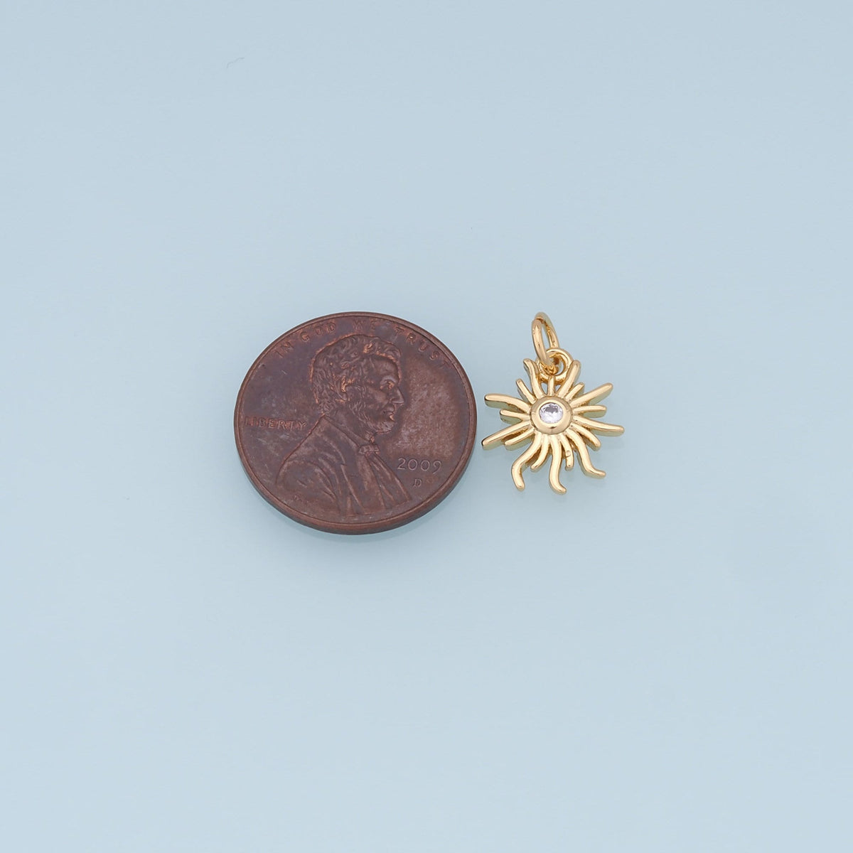 18K Gold Filled Sun Charm Pendant for Jewelry Making