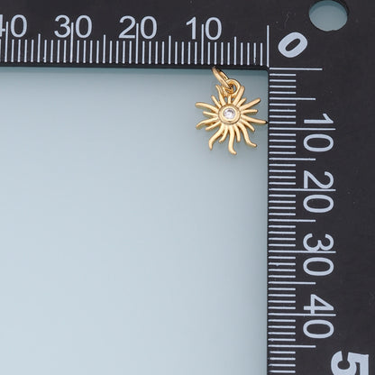 18K Gold Filled Sun Charm Pendant for Jewelry Making