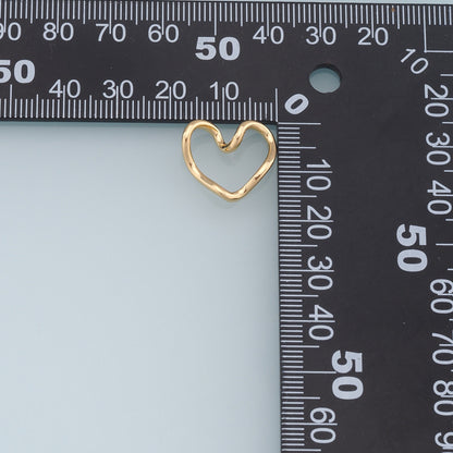 Gold Heart Charms,18K Gold Filled Heart Pendant,Heart Charm Bracelet Necklace for DIY Jewelry Making Supply