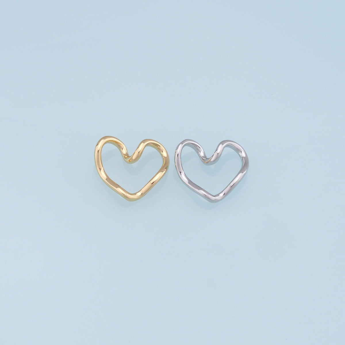 Gold Heart Charms,18K Gold Filled Heart Pendant,Heart Charm Bracelet Necklace for DIY Jewelry Making Supply